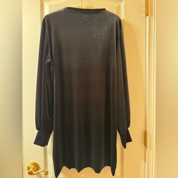 NWOT Zara Collection Black Velvet Straight Dress - Picture 3 of 6